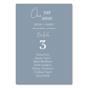 Dusty Blue Un Jour Plus Loin Mariage Carte de sièg