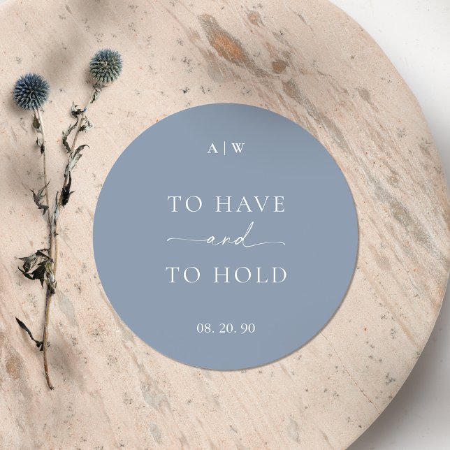 Dusty Blue Wedding Sticker – TO HAVE AND TO HOLD (Créateur téléchargé)