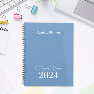 Dusty Blue Weekly Planificateur d'affaires mensuel