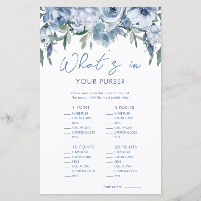 Dusty Blue What's In Your Purse Fête des mariées J (Devant)