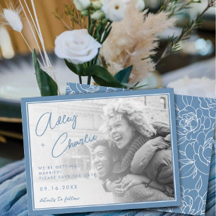 Dusty Blue & White Botanical Wedding Enregistrer l