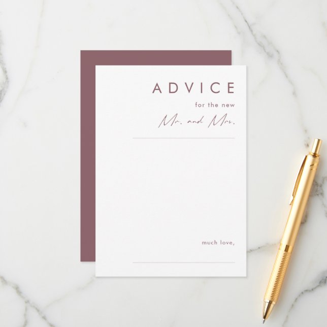 Dusty Boho | Carte de conseil Mariage pourpre (Devant/Arrière en situation)