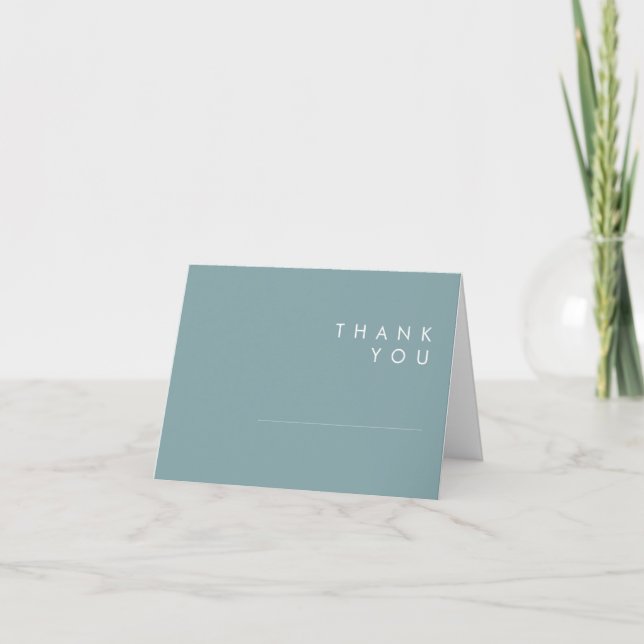 Dusty Boho | Carte de remerciements bleu et vert (Devant)