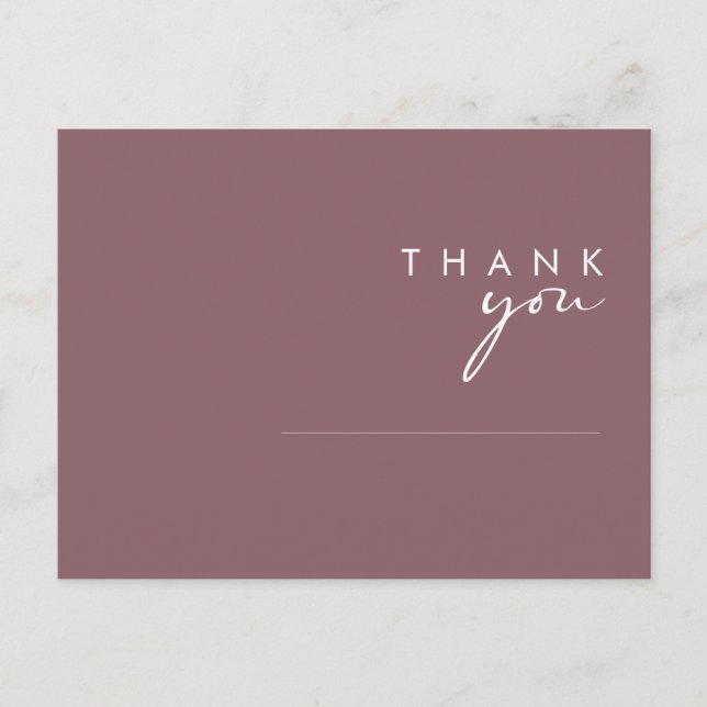 Dusty Boho | Carte postale Merci Mariage violet (Devant)