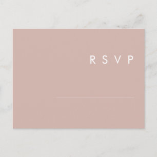 Dusty Boho Carte postale RSVP de mariage Rose et