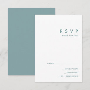 Dusty Boho Carte RSVP bleue et verte