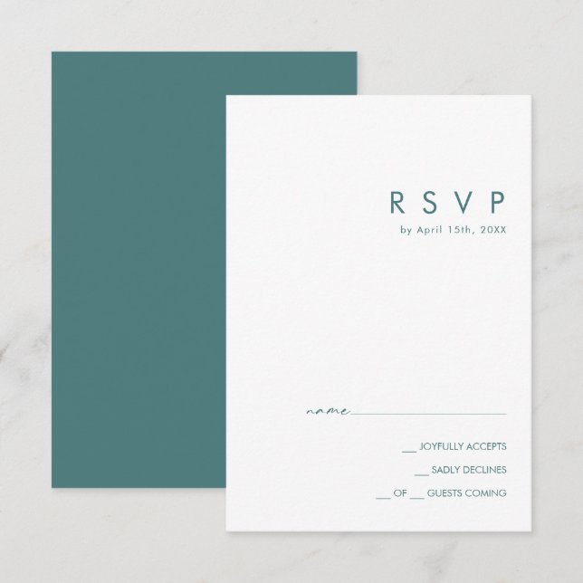 Dusty Boho | Carte RSVP verte (Devant / Derrière)