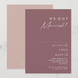 Dusty Boho Purple & Rose Elopement Faire-part