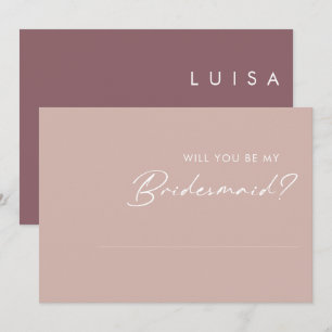 Dusty Boho Rose et carte de proposition de femme d