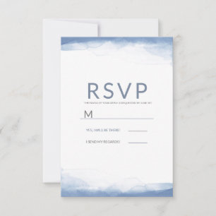 Dusty Cornflower Blue Watercolor Wedding RSVP