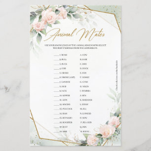 Dusty fleurs roses eucalyptus or Animal Mates