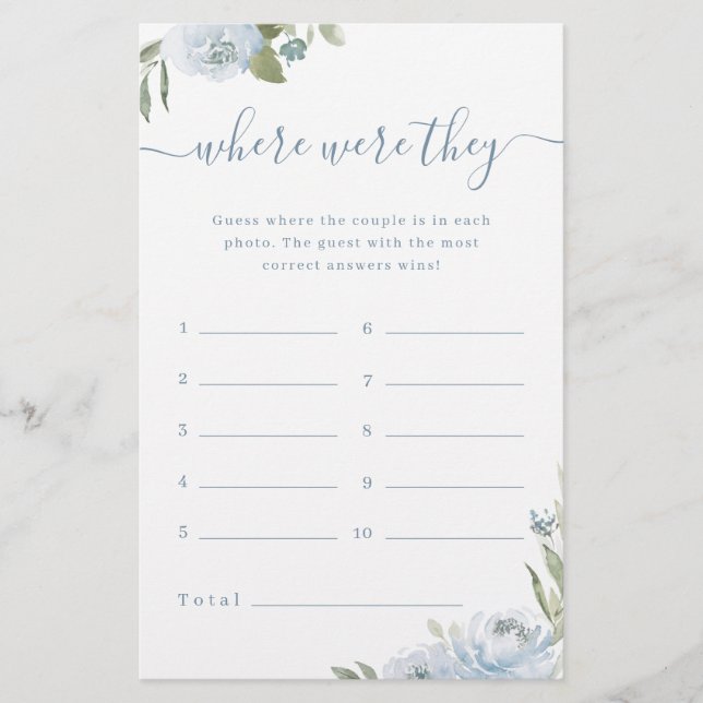 Dusty floral où étaient-ils la nuptiale douche jeu (Devant)