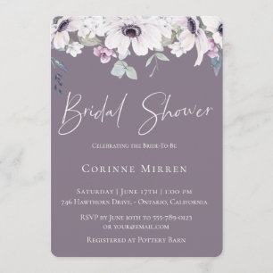 Dusty Garden Floral Bridal Shower Invitation