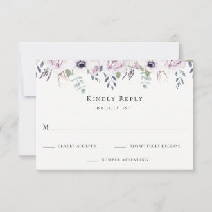 Dusty Garden Floral Wedding Carte RSVP