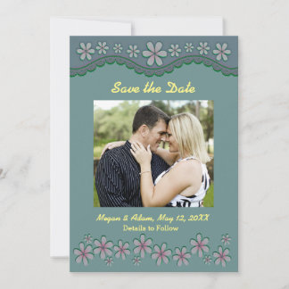Dusty Green Six Petal Flower Enregistrer la carte