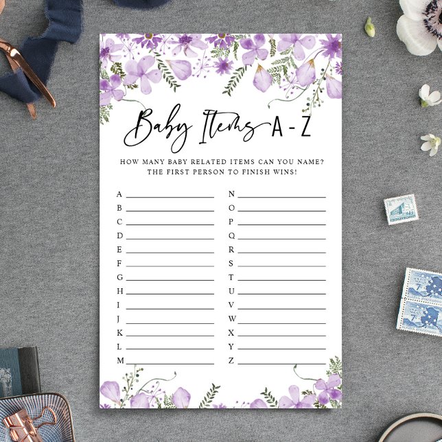 Dusty Lilac Florals Baby Items Baby shower (Créateur téléchargé)