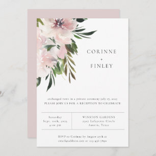 Dusty Mauve Botanical Wedding Réception Invitation