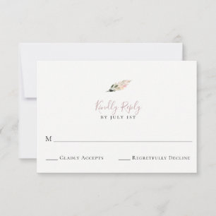 Dusty Mauve Pampas Grass Wedding Carte RSVP