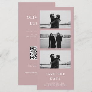 Dusty Mauve Pink Photo Strip QR Code Mariage