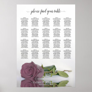 Dusty Mauve Rose 20 Table Mariage Tableau de siège