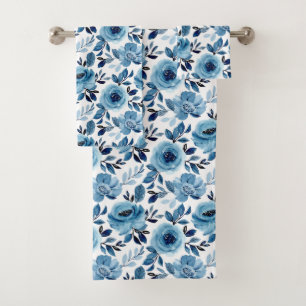 Dusty Navy Blue Floral Pattern