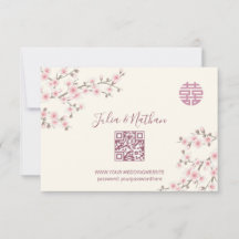 Dusty PInk Cherry Blossom RSVP Mariage chinois