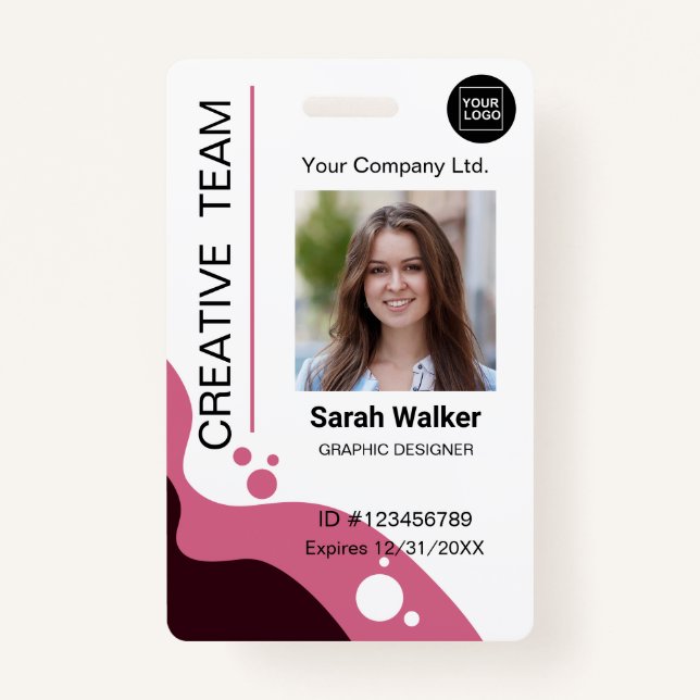Dusty Pink ID Badge Photo Creative Design Team (Devant)