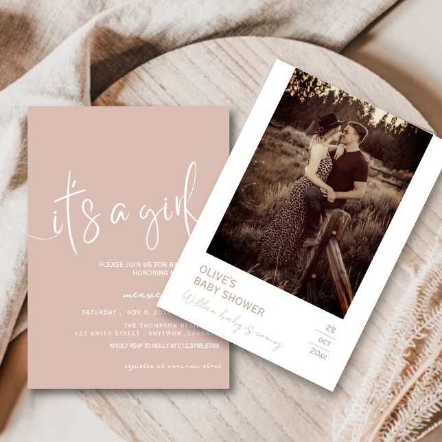 Dusty Pink Minimal Rustic c'est une invitation fil (Créateur téléchargé)