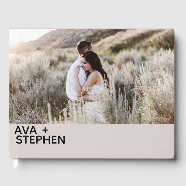 Dusty Pink minimaliste Photo Mariage Livre d'invit (Recto)