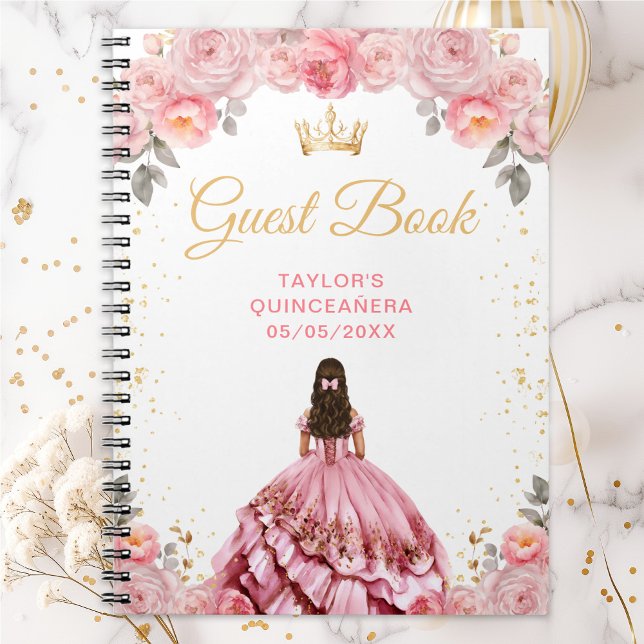Dusty Pink Princess Quinceañera Livre d'or (Créateur téléchargé)
