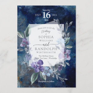 Dusty Purple Floral Garden Invitation de mariage,