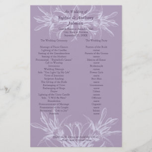 Dusty Purple Floral Wedding Programme