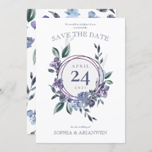 Dusty Purple jardin fleuri Mariage Invitation