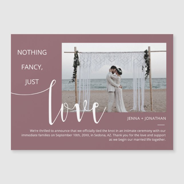 Dusty Purple Moderne Mini Script Magnet photo (Devant)
