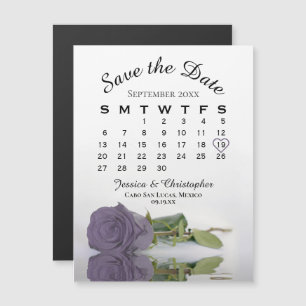 Dusty Purple Rose Enregistrer l'aimant Calendrier 