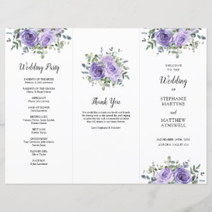 Dusty Purple Rose Eucalyptus Ordre de service