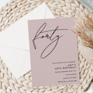 Dusty rose 40e anniversaire Invitation