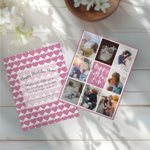 Dusty Rose 8 Photo Collage Joyeux anniversaire Mam