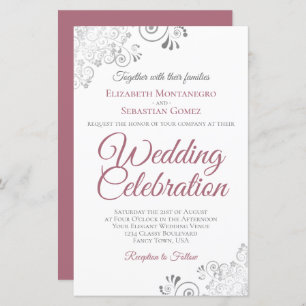 Dusty Rose & Blanc BUDGET Mariage Inviter Grand