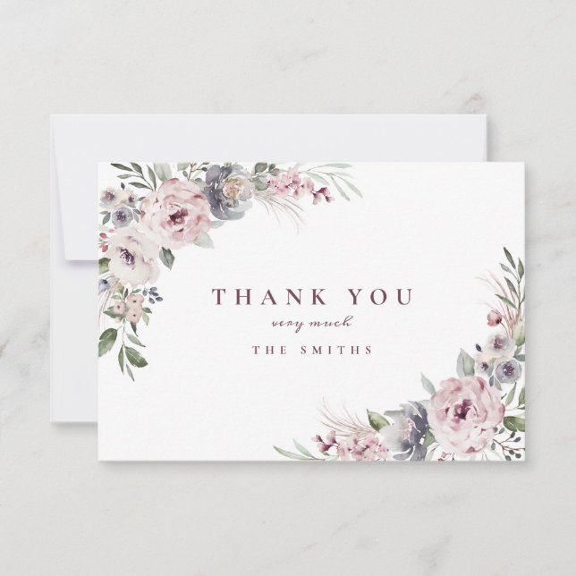 Dusty rose boho floral merci (Devant)