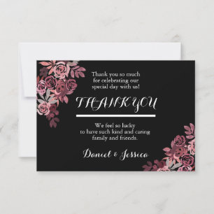 Dusty Rose Bourgogne Floral Mariage Carte de remer
