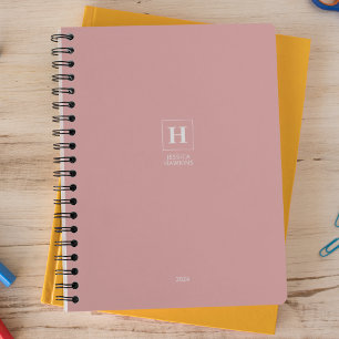 Dusty Rose Classic Monogramme Personnel Hebdomadai