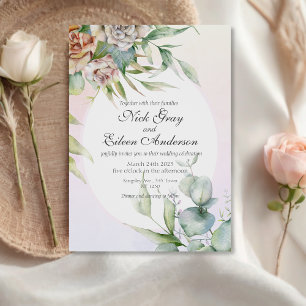 Dusty rose enchantée Garden Wedding Invitation