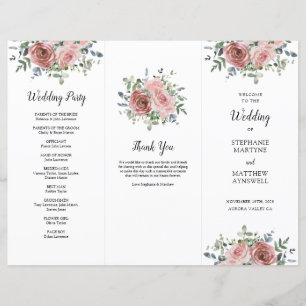 Dusty Rose Eucalyptus Ordre de service