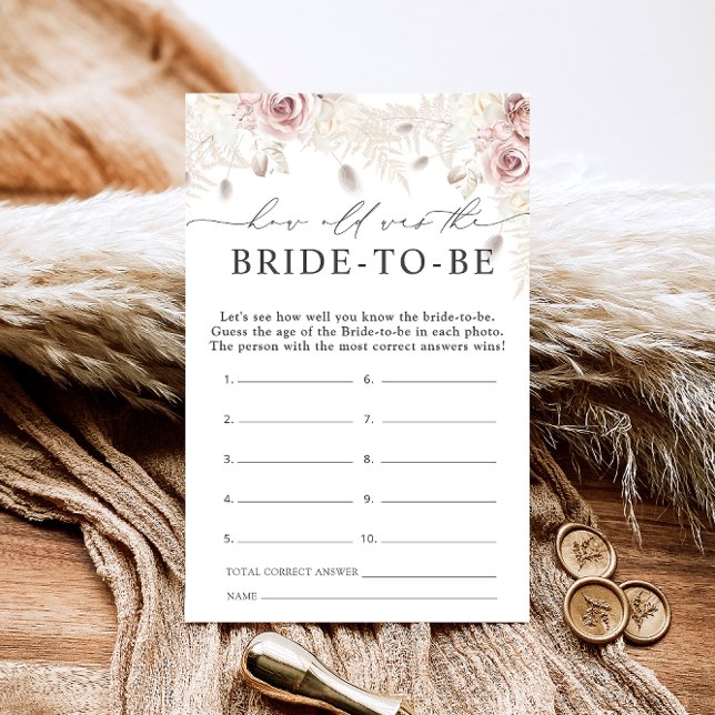 Dusty Rose Floral Quel âge a la mariée à jouer (Créateur téléchargé)