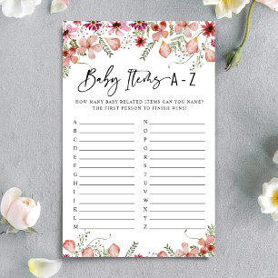 Dusty Rose Florals Baby Items Baby shower Jeu