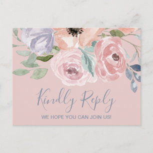Dusty Rose Florals Chanson Demande Carte postale R