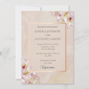 Dusty Rose Gold Azalea Faire-part de mariage