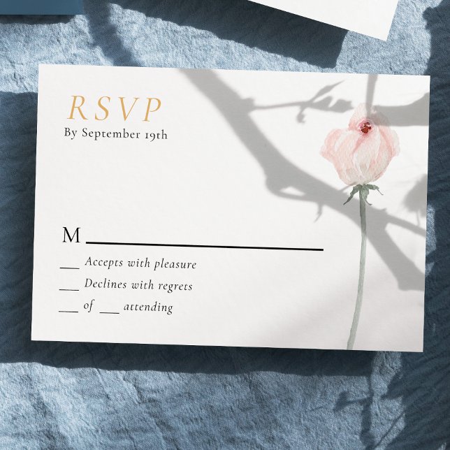 Dusty Rose Gold Sage Green Vintage Wedding RSVP (Créateur téléchargé)