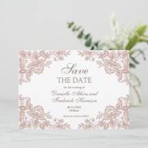 Dusty rose mariage dentelle enregistrer la carte d
